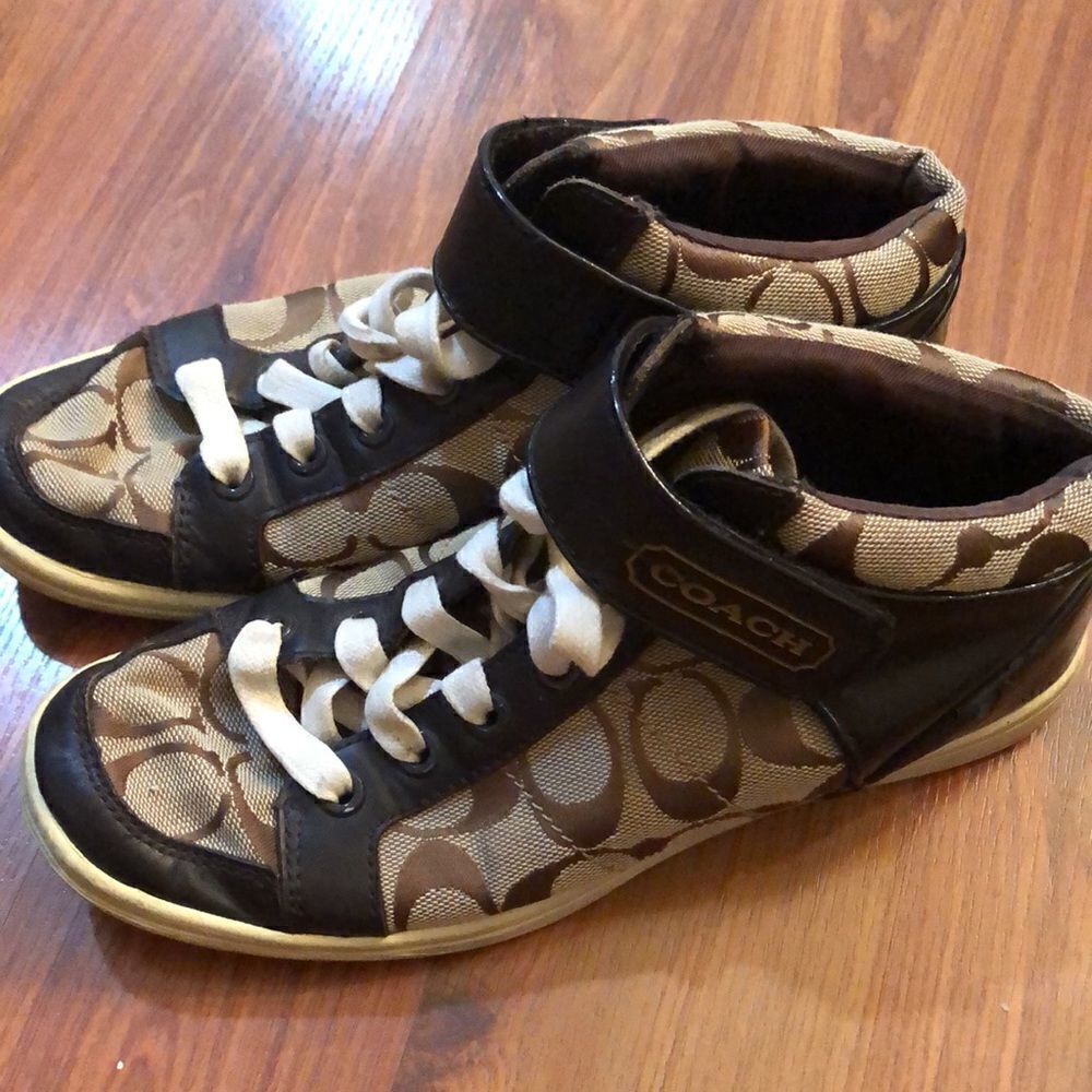 Coach Signature logo high top sneakers size 6 - Picture 4 of 10